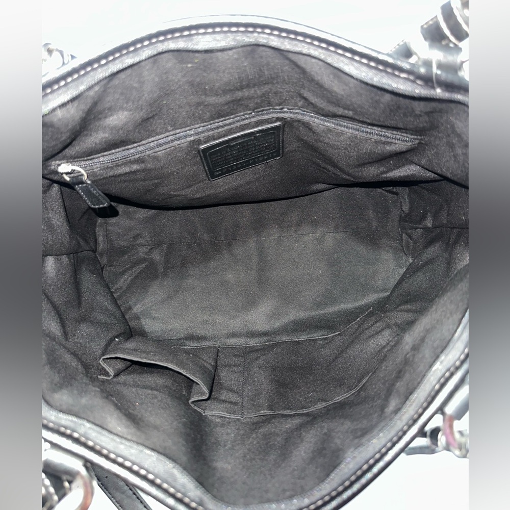 Coach Peyton Signature Black And Gray Bag Tote Crossbody Shoulder - Picture 7 of 8